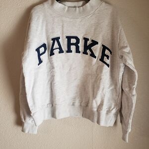 Parke Gray And Denim Women's Mockneck Sweater